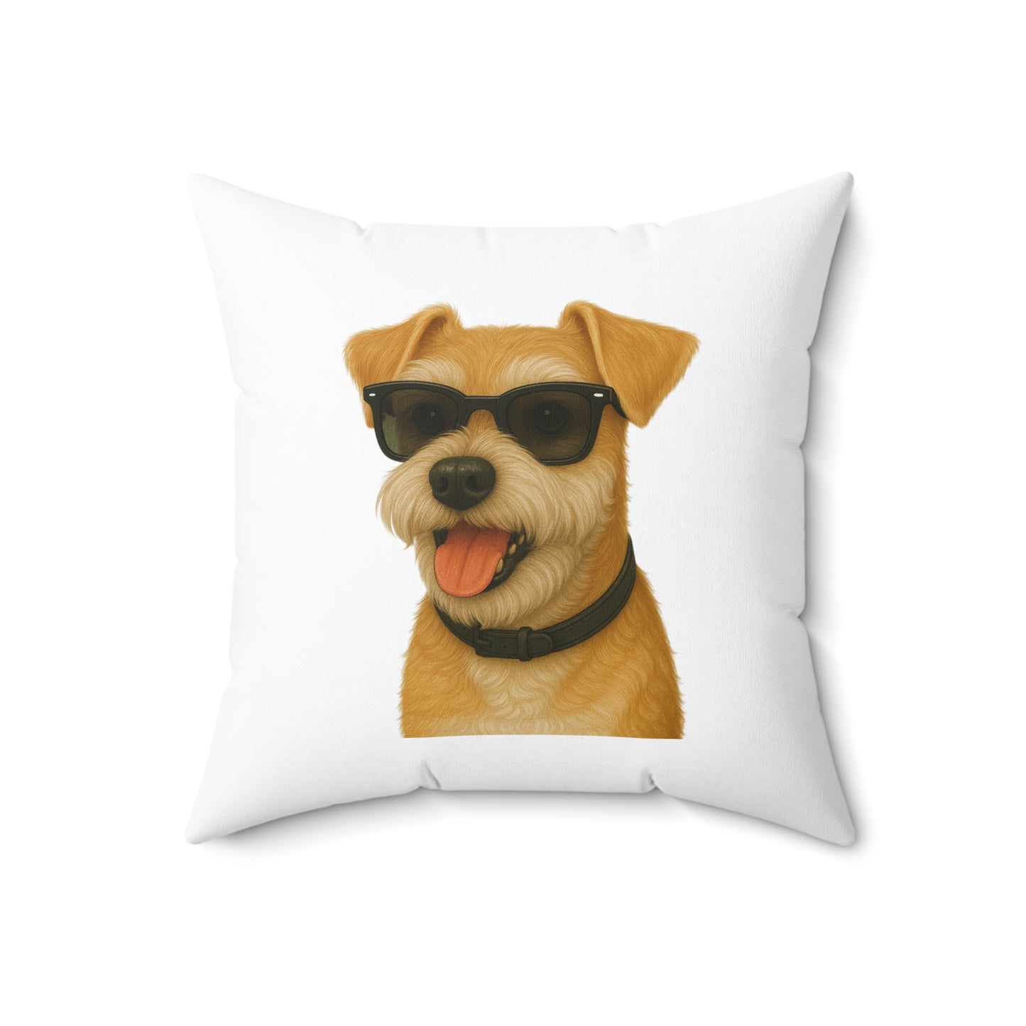 Miniature Schnauzer Wearing Sunglasses - Throw Pillow