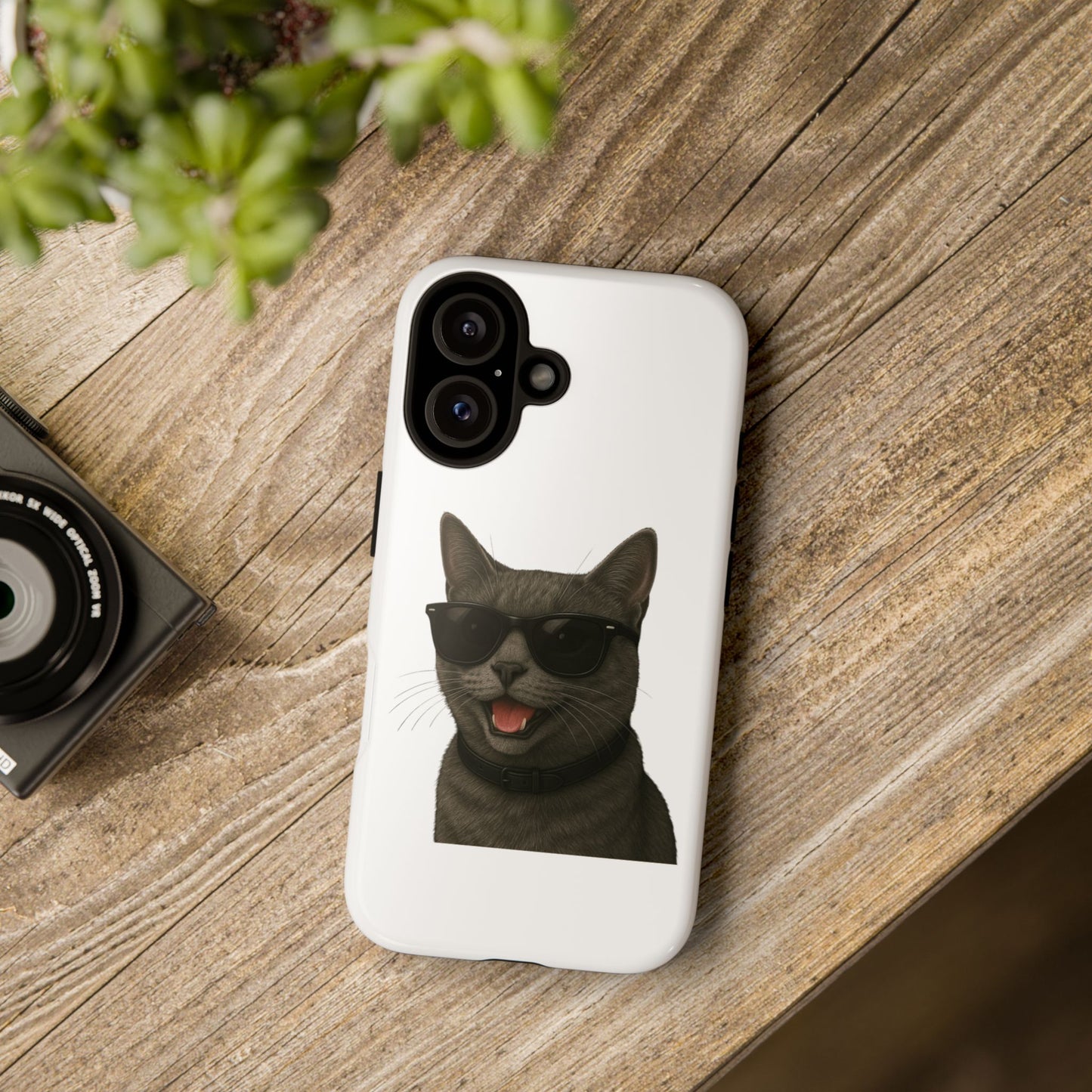 Gray Cat Wearing Sunglasses - Tough Phone Case