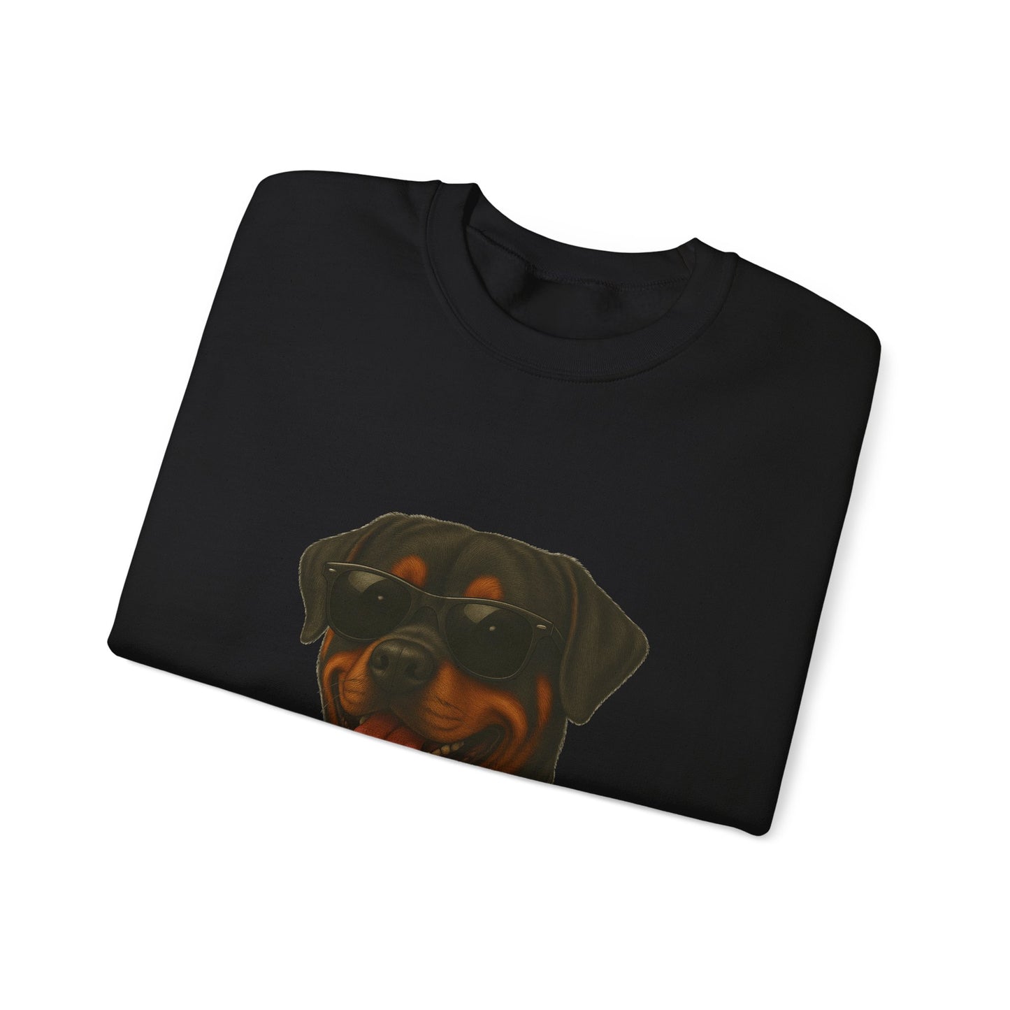 Rottweiler Wearing Sunglasses - Adult Crewneck Sweatshirt