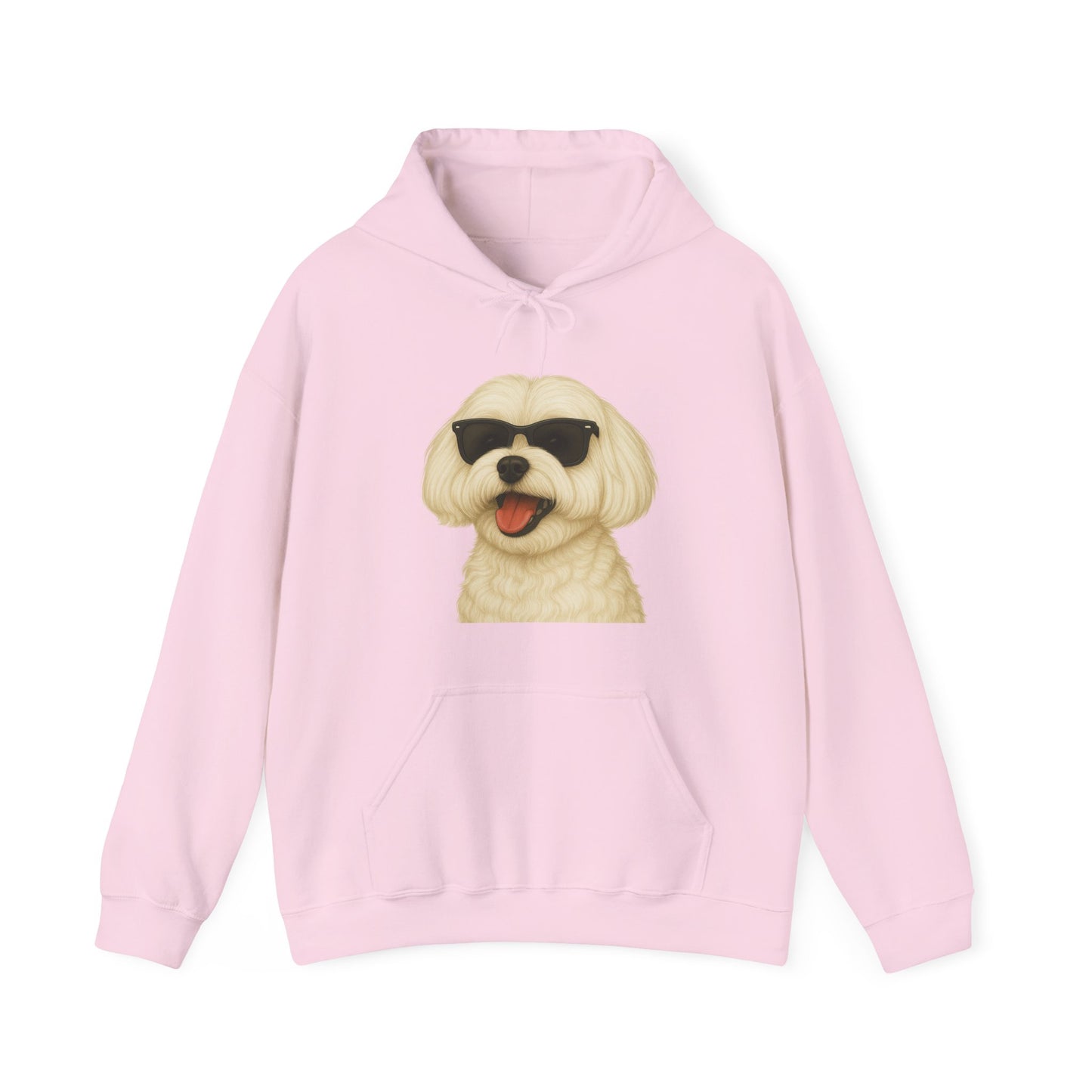 Maltese Wearing Sunglasses - Adult Hoodie