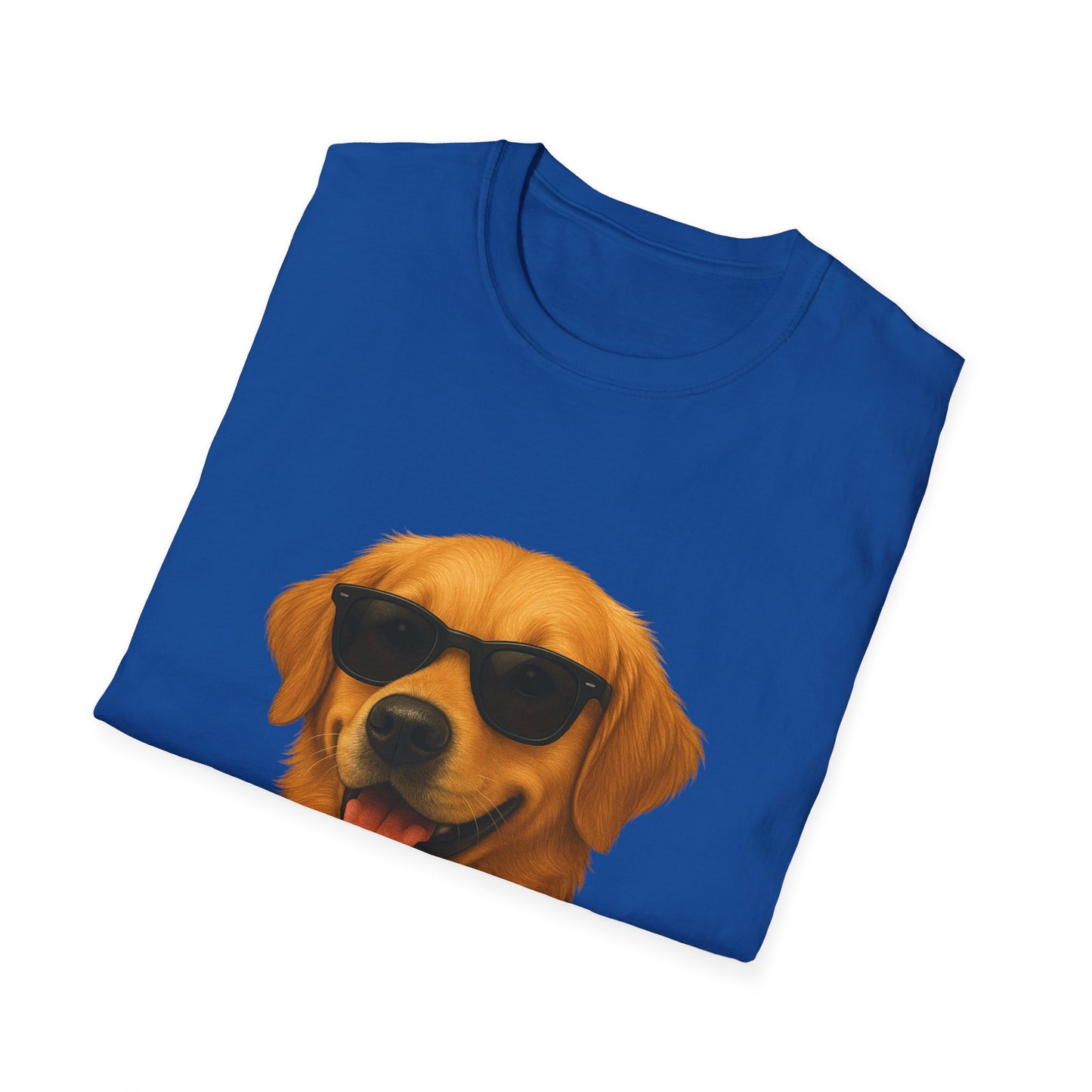 Golden Retriever Wearing Sunglasses - Adult T-Shirt