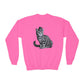 Tabby Wearing Top Hat Youth Sweatshirt (Black & White Image) - Too Cute Pets