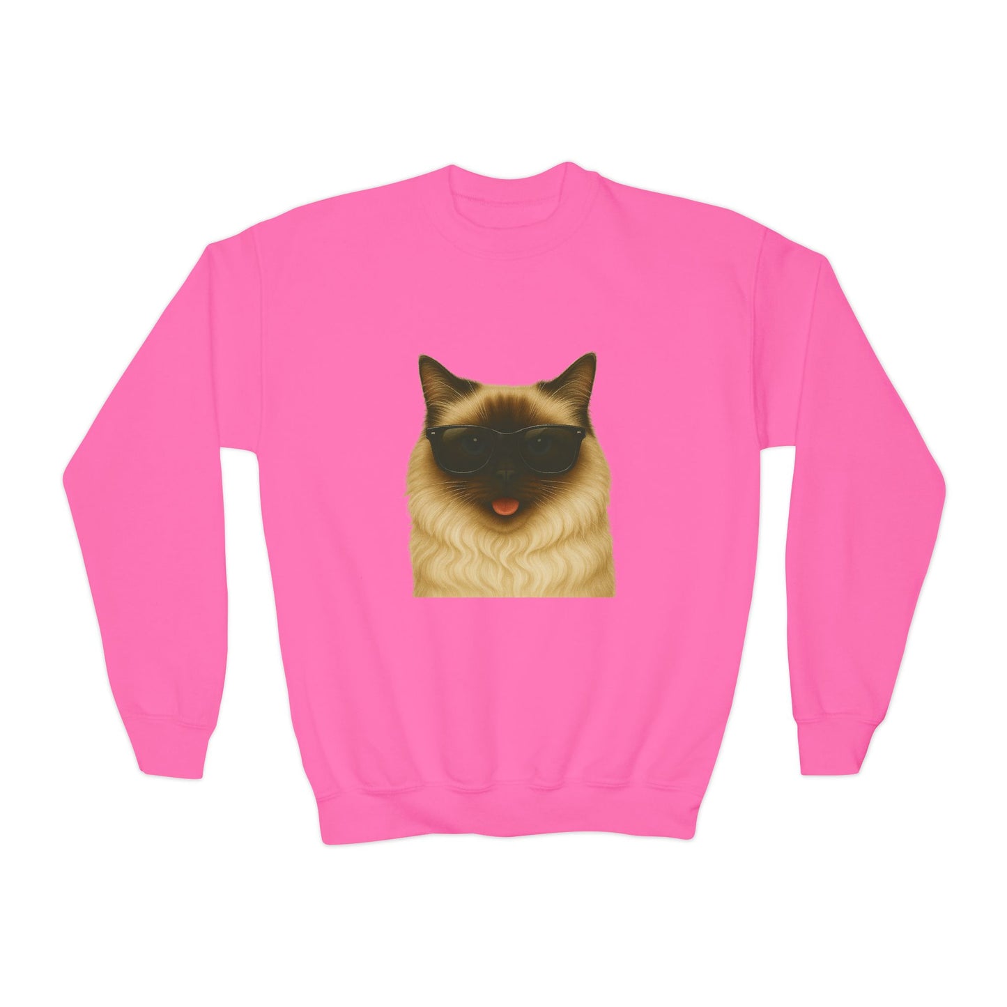 Ragdoll Cat Wearing Sunglasses - Youth Crewneck Sweatshirt