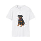 Dog Lover Unisex T-Shirt featuring Lab and Rottweiler Mix 'Pumpkin' by Too Cute Pets