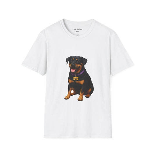 Dog Lover Unisex T-Shirt featuring Lab and Rottweiler Mix 'Pumpkin' by Too Cute Pets