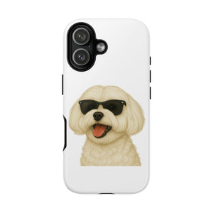 Maltese Wearing Sunglasses - Tough Phone Case