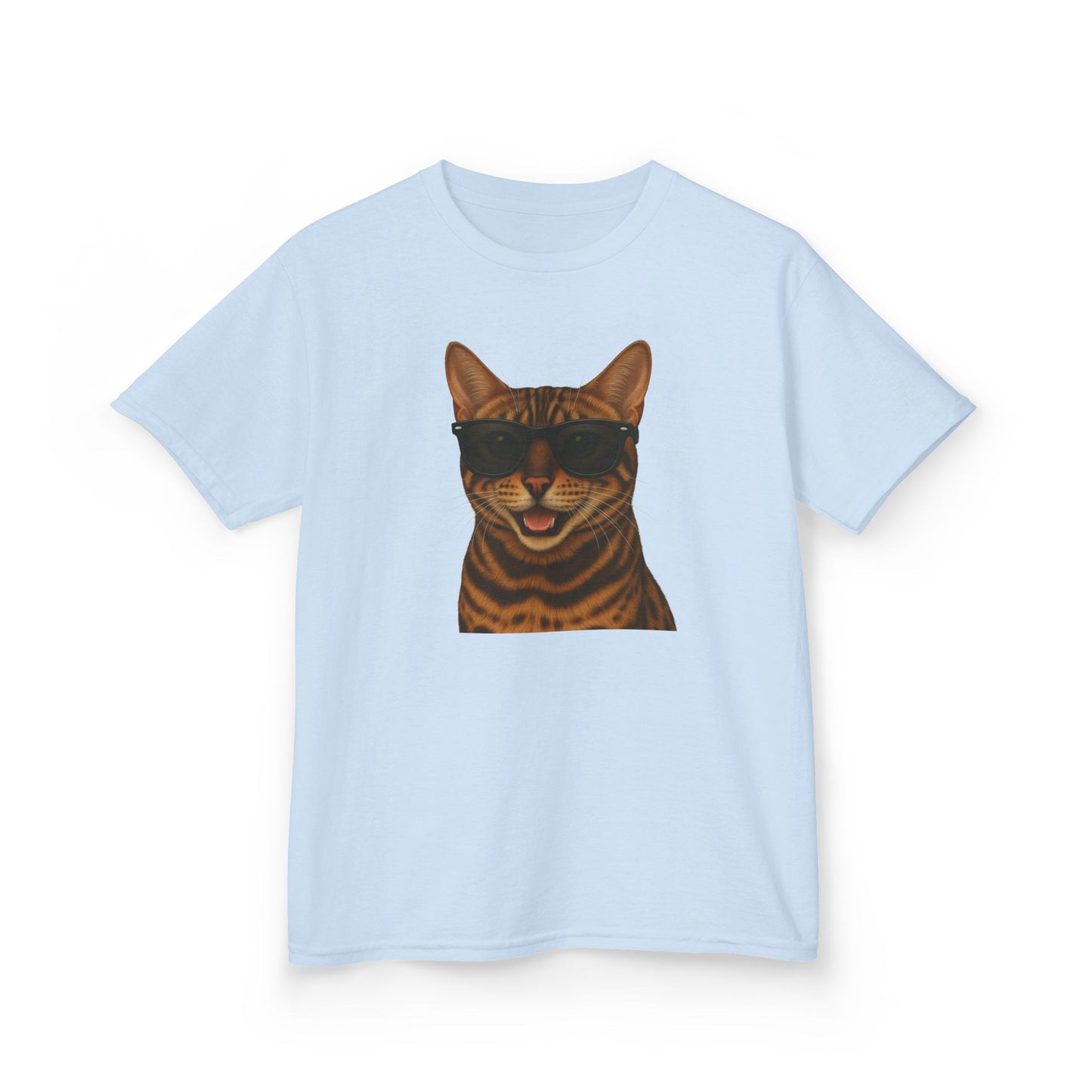 Bengal Cat Wearing Sunglasses Kids Tee