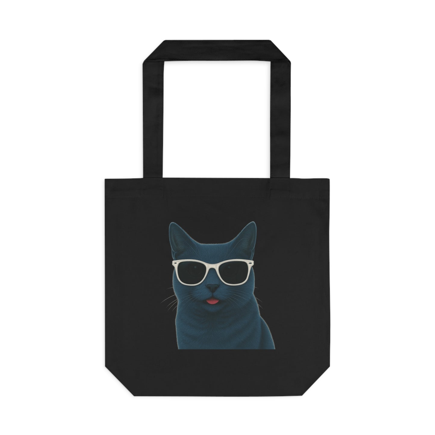 Russian Blue Cat Wearing Sunglasses Cotton Tote Bag