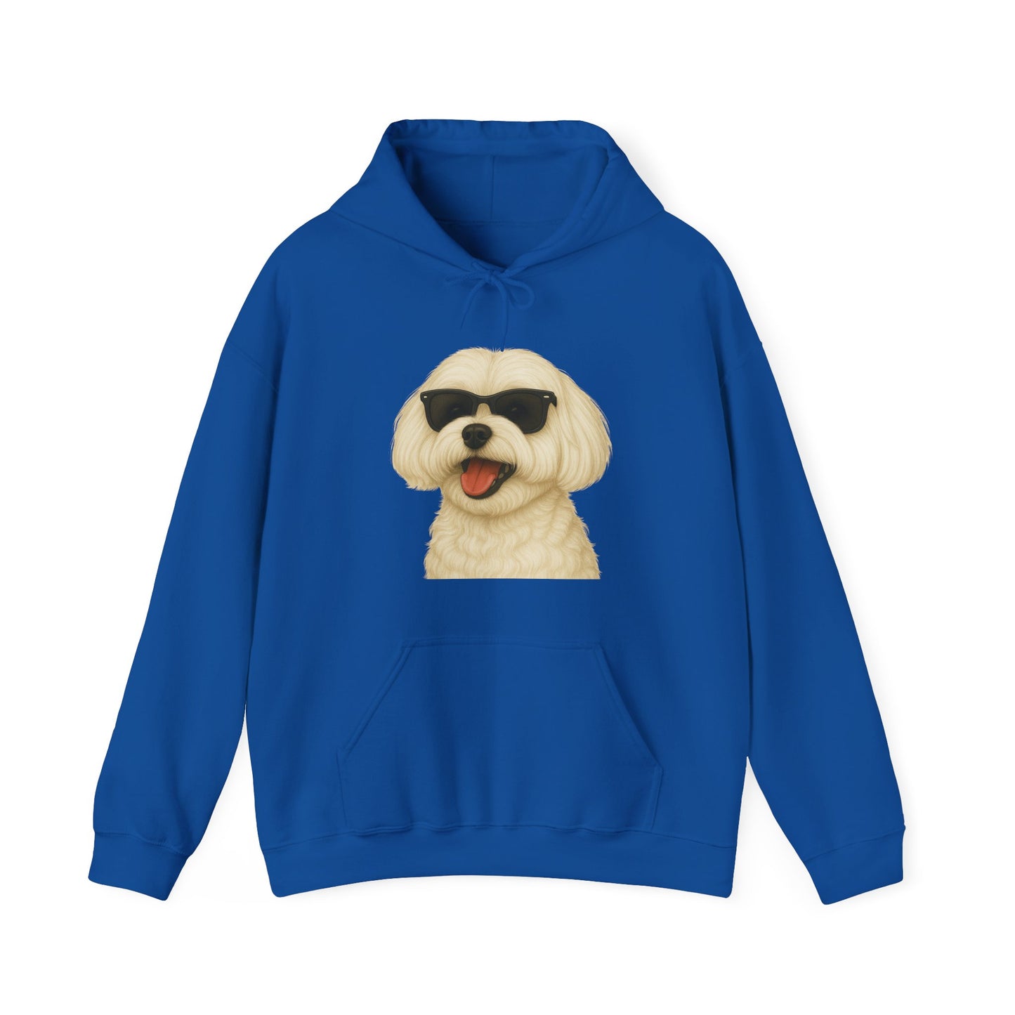 Maltese Wearing Sunglasses - Adult Hoodie
