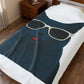 Russian Blue Cat Wearing Sunglasses - Sherpa Blanket