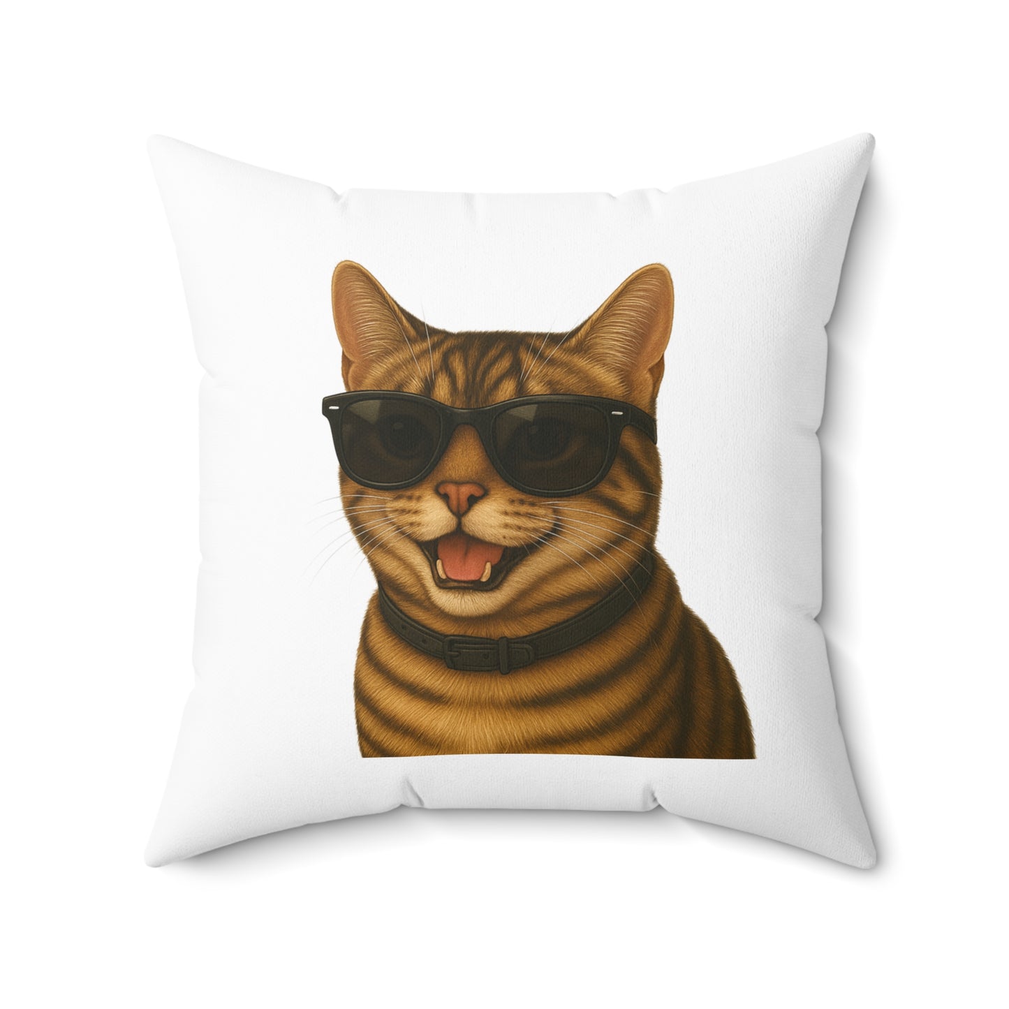 Tabby Cat Wearing Sunglasses - Throw Pillow