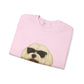 Maltese Wearing Sunglasses - Adult Crewneck Sweatshirt
