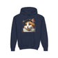 Calico Cat Heart Beret Hoodie - Youth Sweatshirt - Too Cute Pets