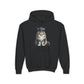 Maine Coon Wearing Baseball Cap -  Hooded Youth Sweatshirt - Too Cute Pets