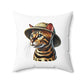 Bengal Cat Wearing a Safari Hat - Throw Pillow