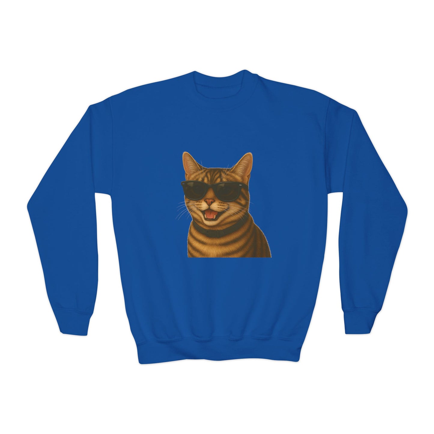 Domestic Shorthaired Tabby Cat Wearing Sunglasses - Youth Sweatshirt