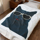 Russian Blue Cat Wearing Sunglasses - Sherpa Blanket