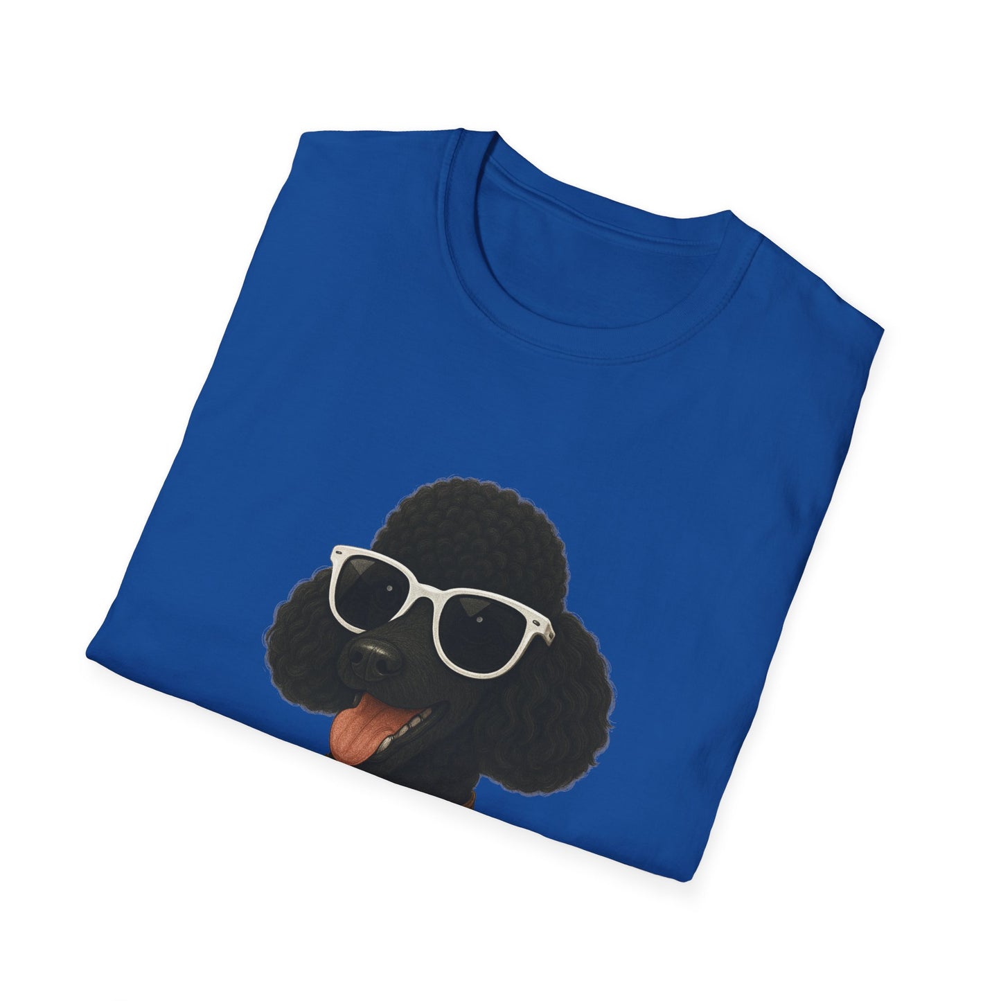 Black Poodle Wearing Sunglasses - Adult T-Shirt