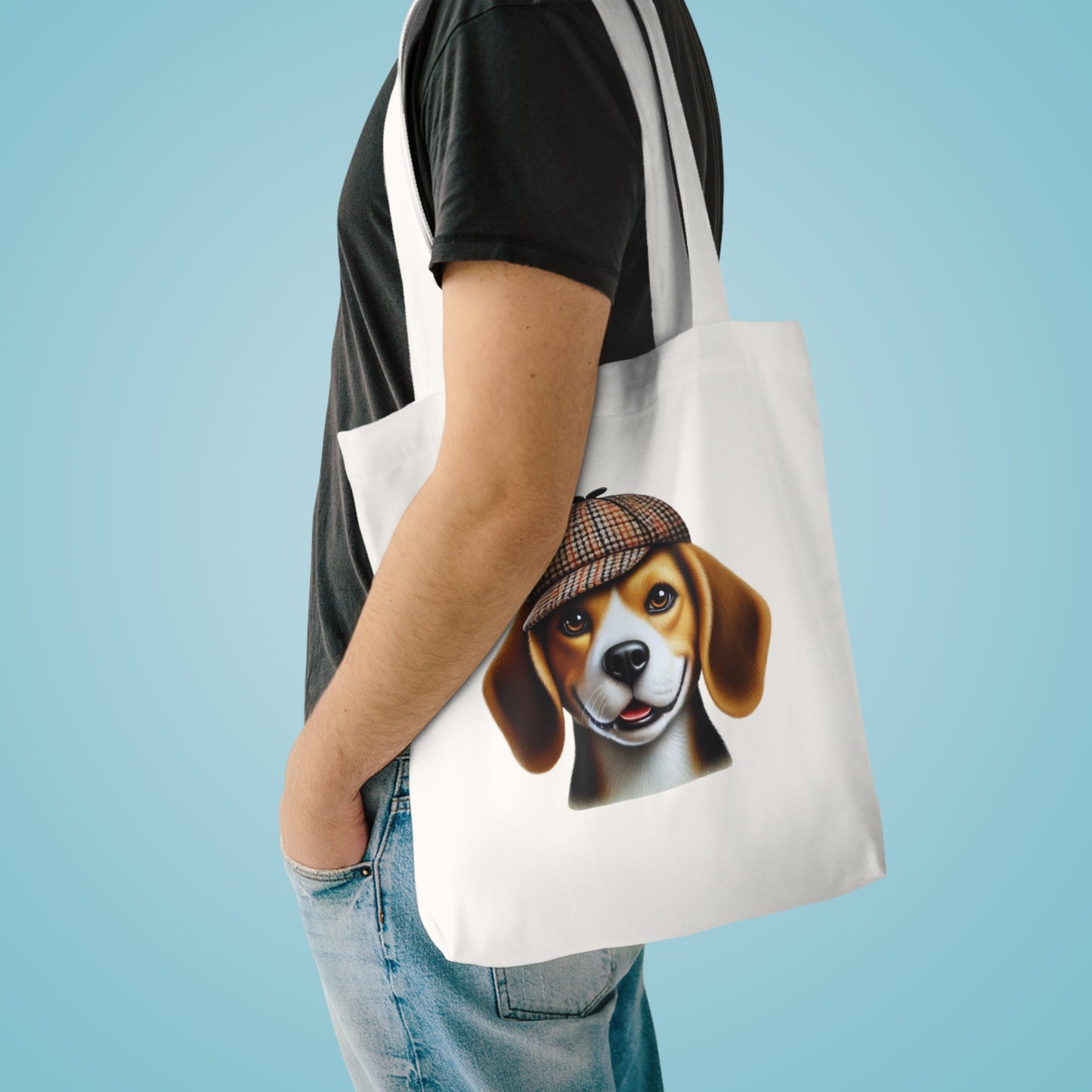 Beagle Wearing a Deerstalker Hat - Cotton Tote Bag