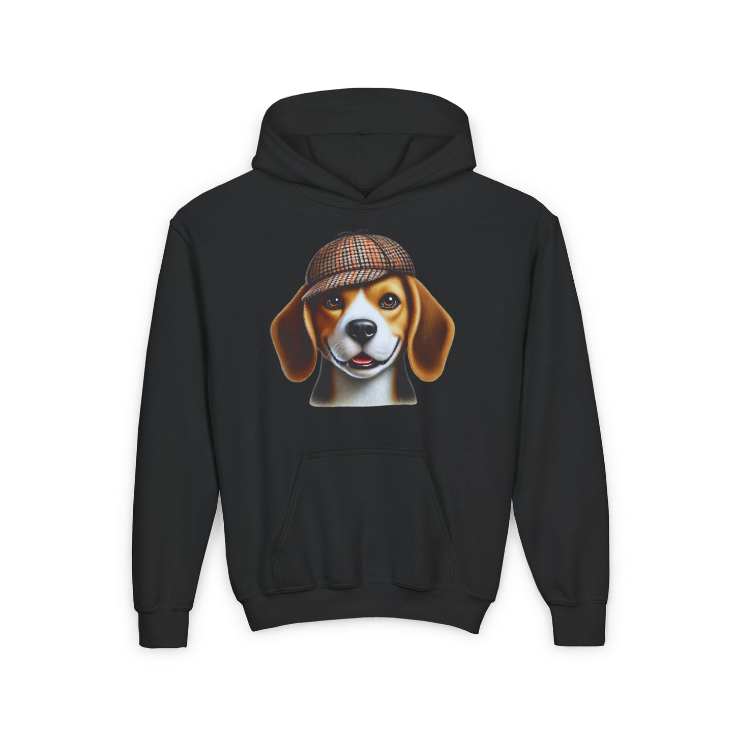 Beagle With Deerstalker Hat Hooded Youth Sweatshirt - Too Cute Pets