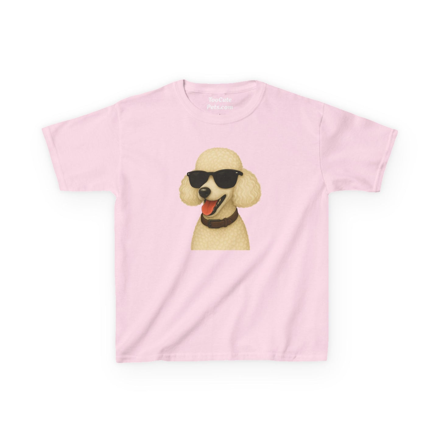 White Poodle Wearing Sunglasses - Kids Tee
