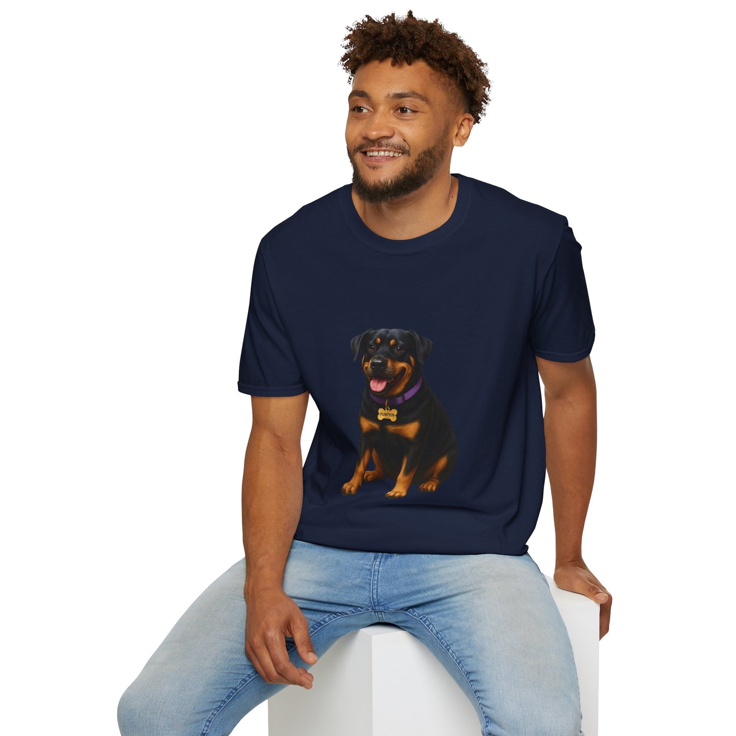 Dog Lover Unisex T-Shirt featuring Lab and Rottweiler Mix 'Pumpkin' by Too Cute Pets