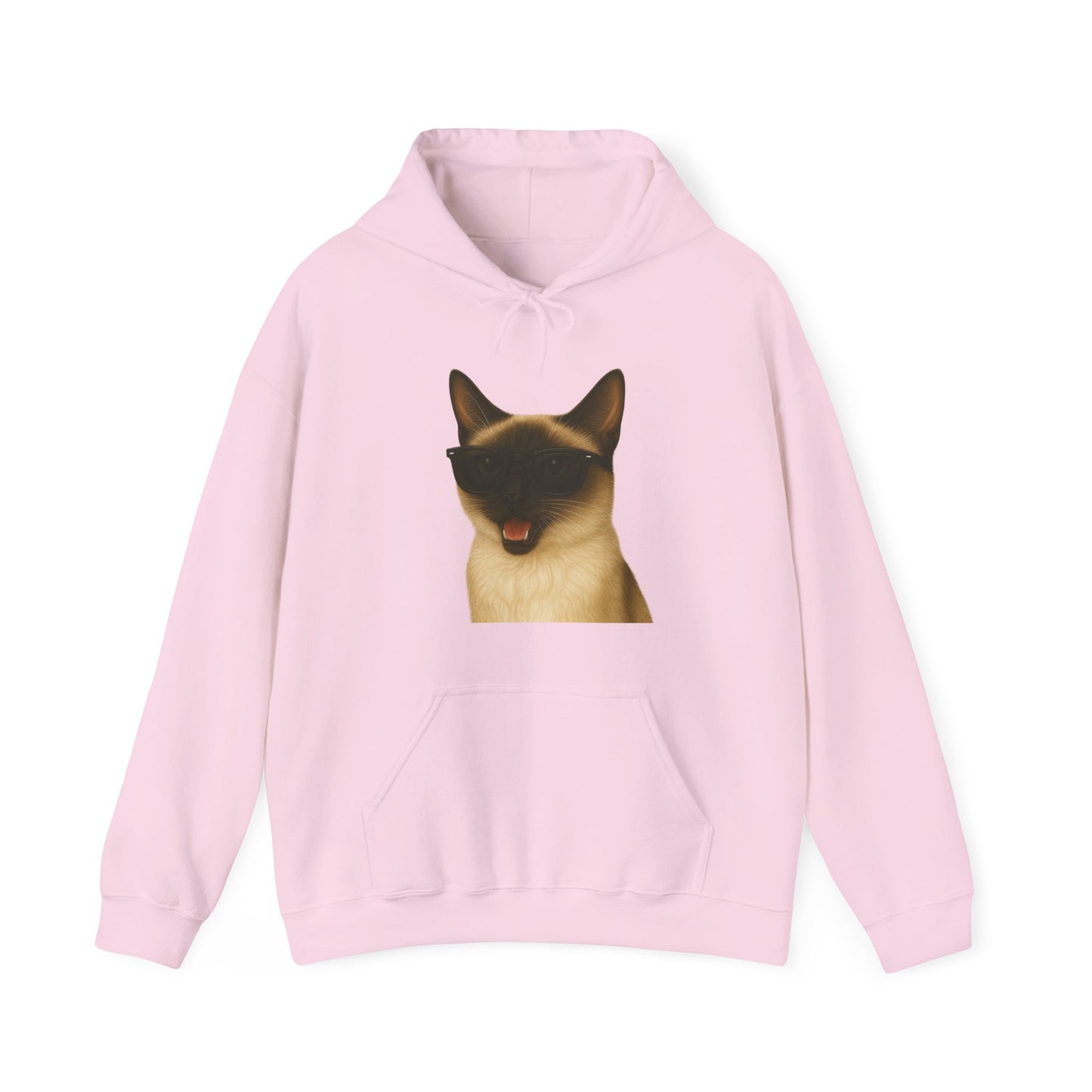 Siamese Cat Wearing Sunglasses - Adult Hoodie