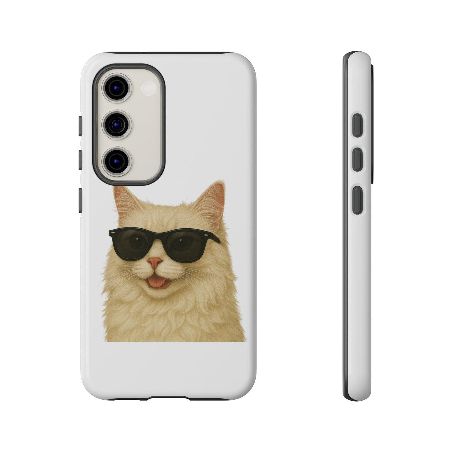 Cream Longhair Cat Wearing Sunglasses - Tough Phone Case