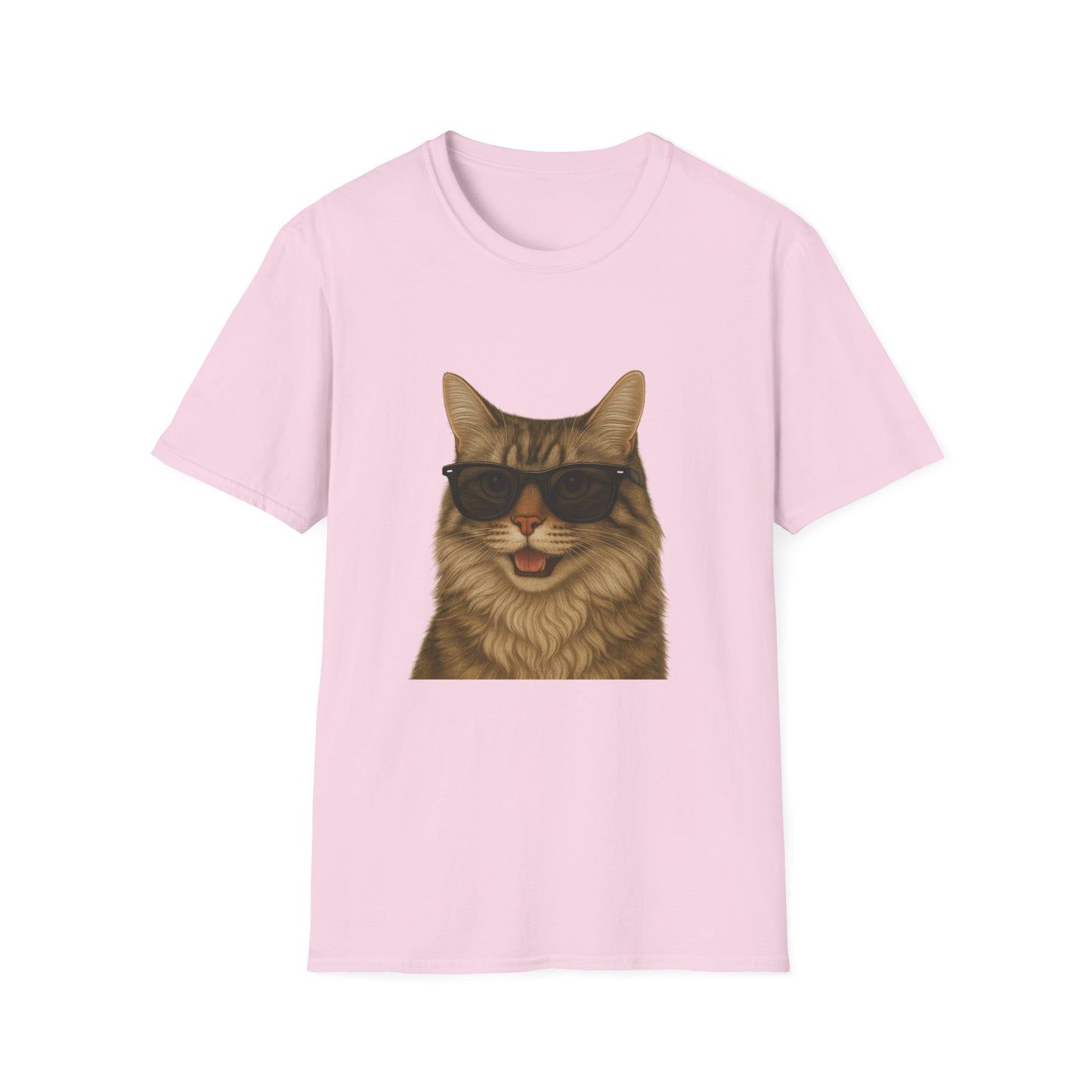 Siberian Cat Wearing Sunglasses - Adult T-Shirt