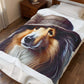 Collie Wearing a Cloche Hat - Sherpa Blanket