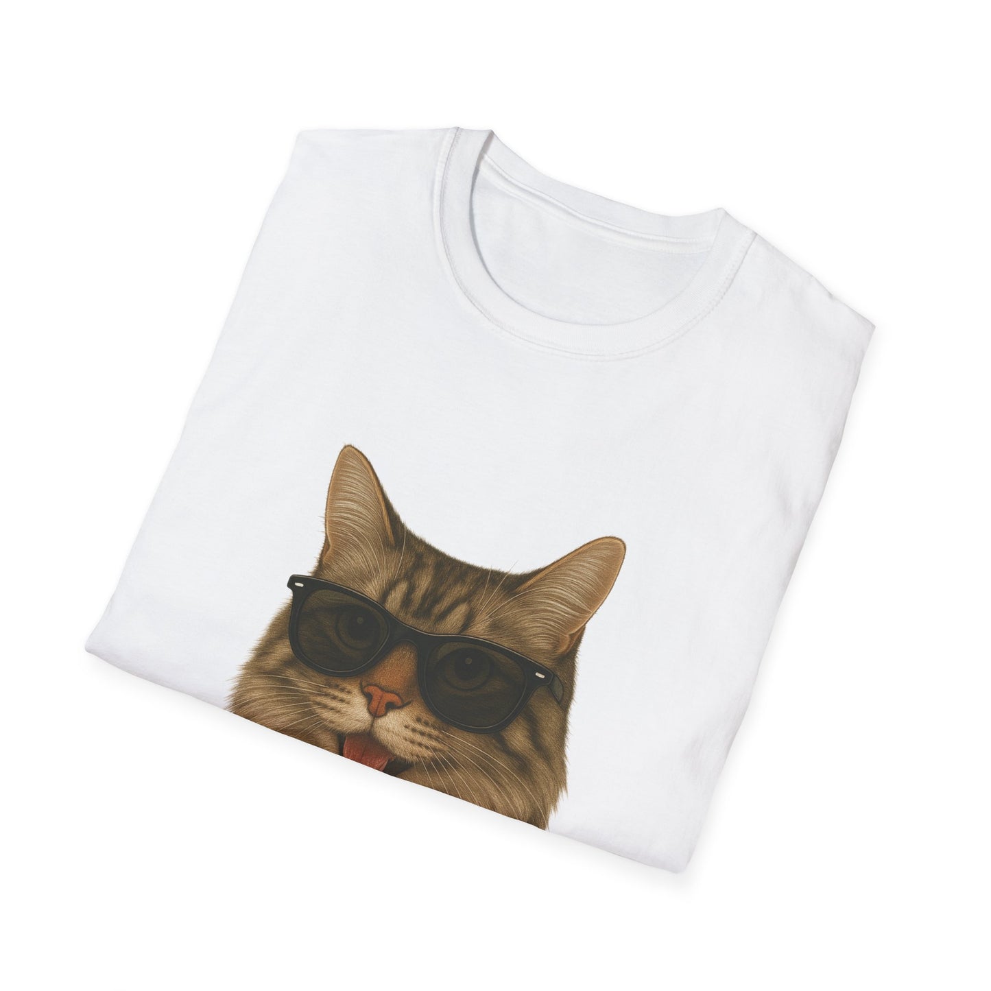 Siberian Cat Wearing Sunglasses - Adult T-Shirt
