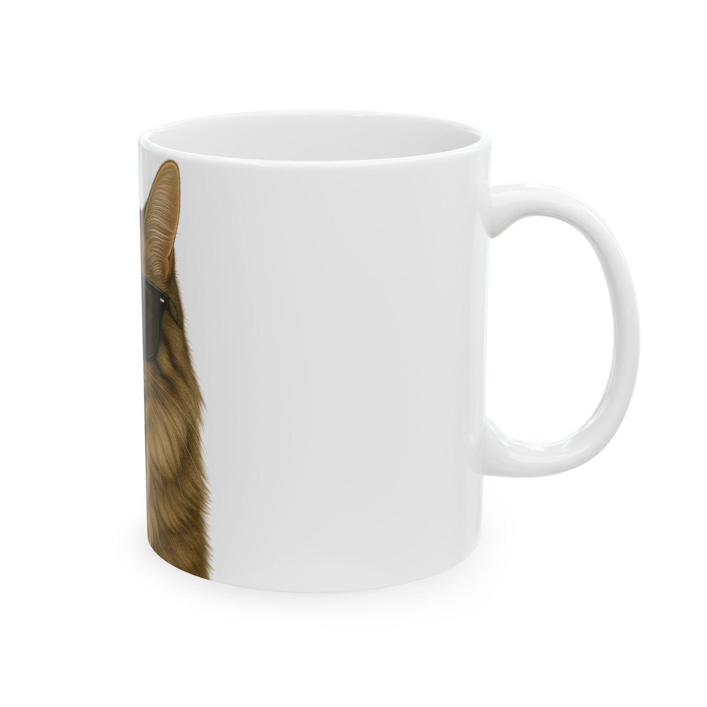 Siberian Cat Wearing Sunglasses Ceramic Mug