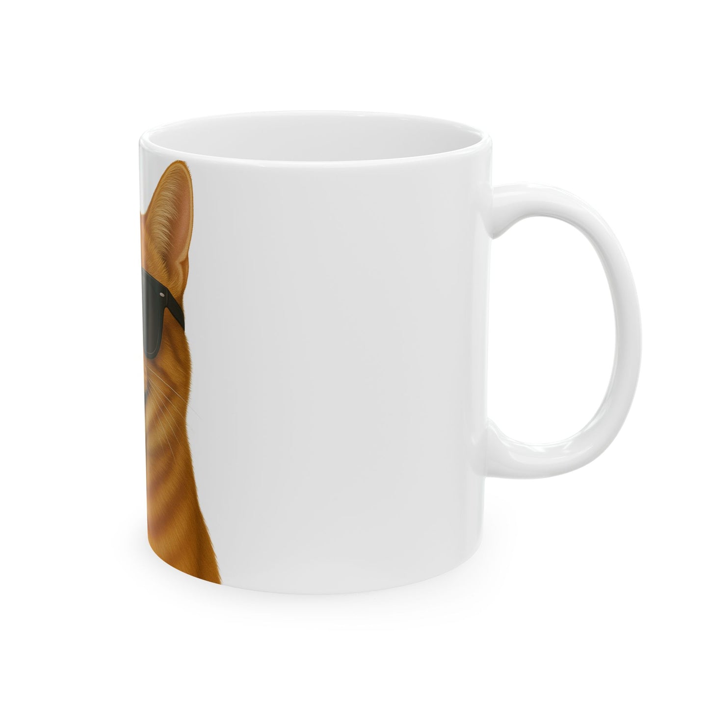Orange Tabby Cat Wearing Sunglasses Ceramic Mug