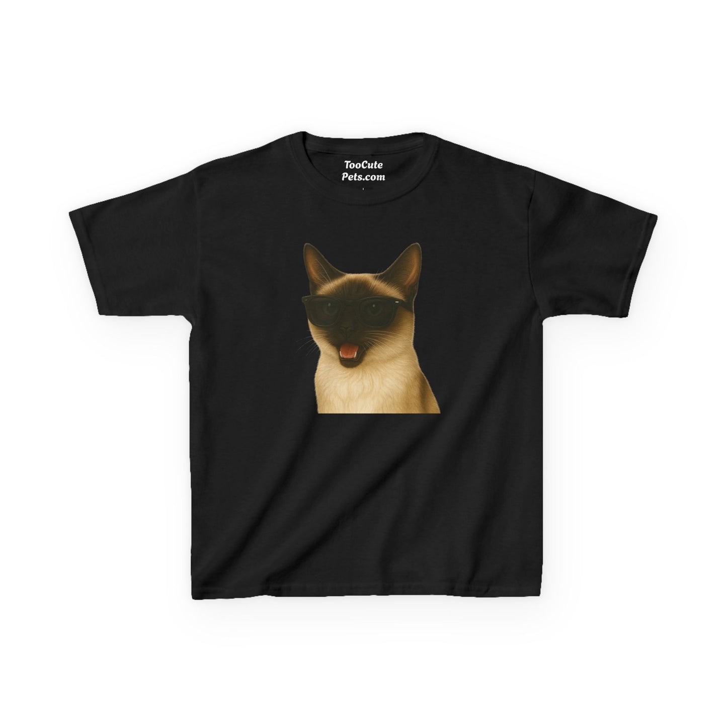 Siamese Cat Wearing Sunglasses Kids Tee