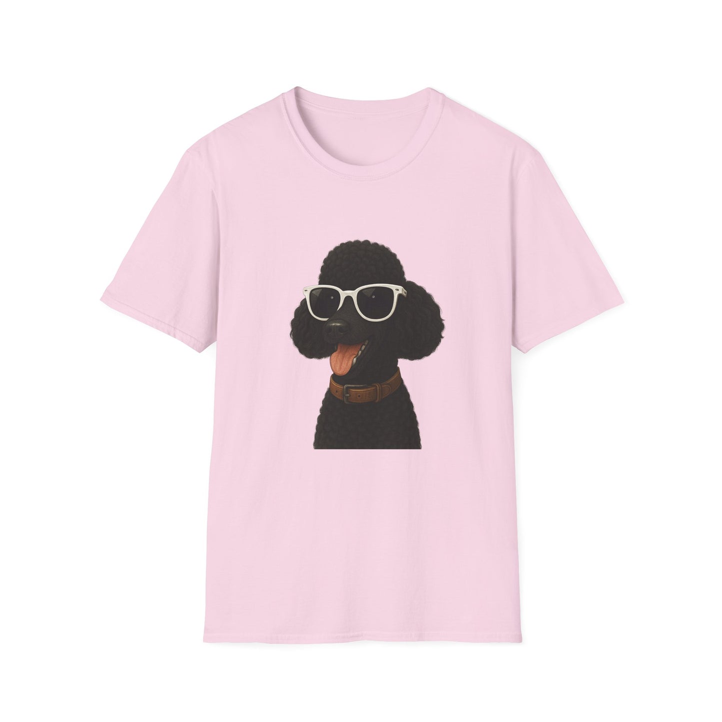 Black Poodle Wearing Sunglasses - Adult T-Shirt