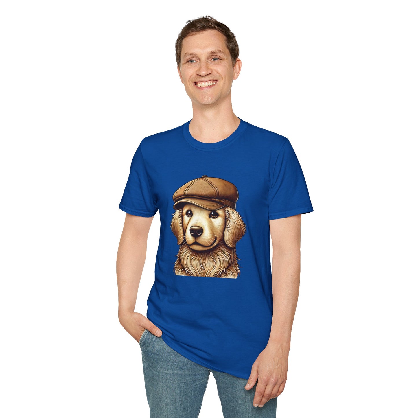 Golden Retriever Wearing Newsboy Cap - Adult Hoodie - Too Cute Pets