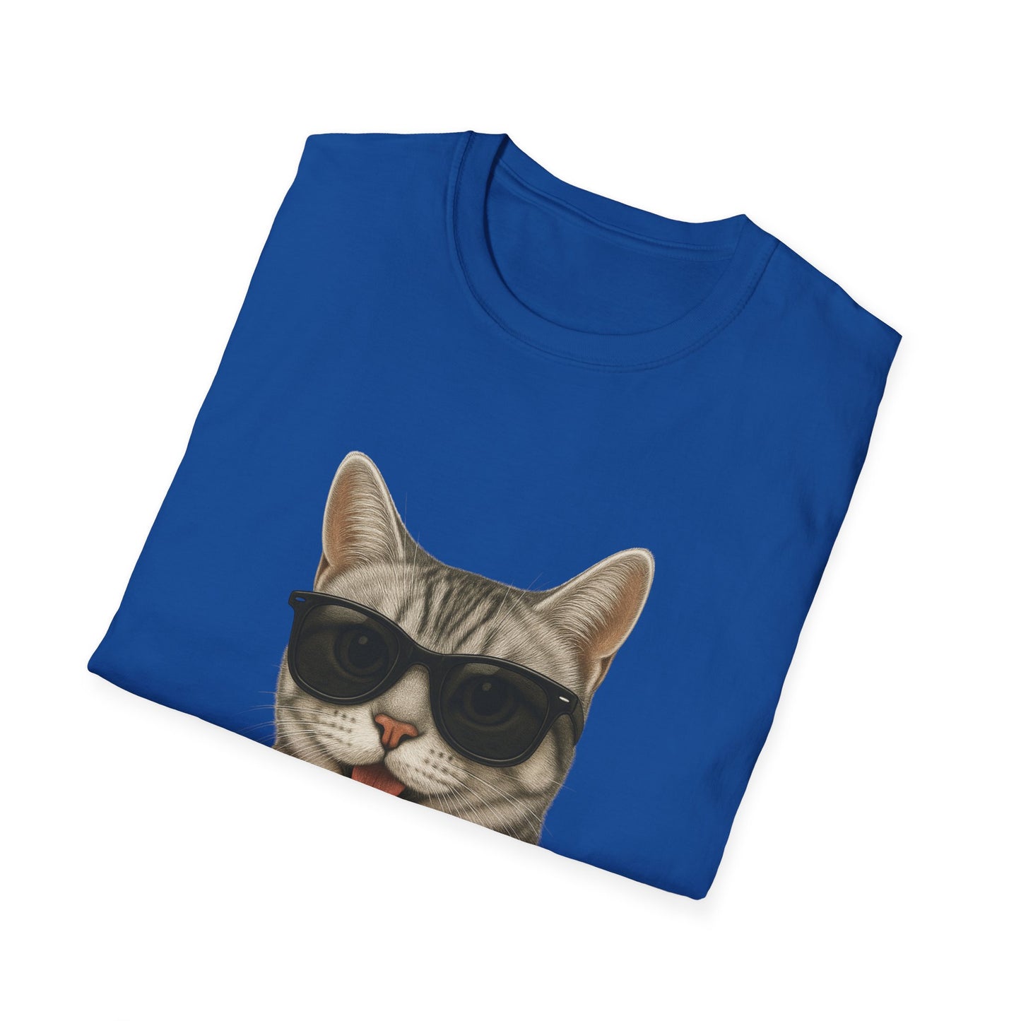 American Shorthair Silver Tabby Wearing Sunglasses - Adult T-Shirt