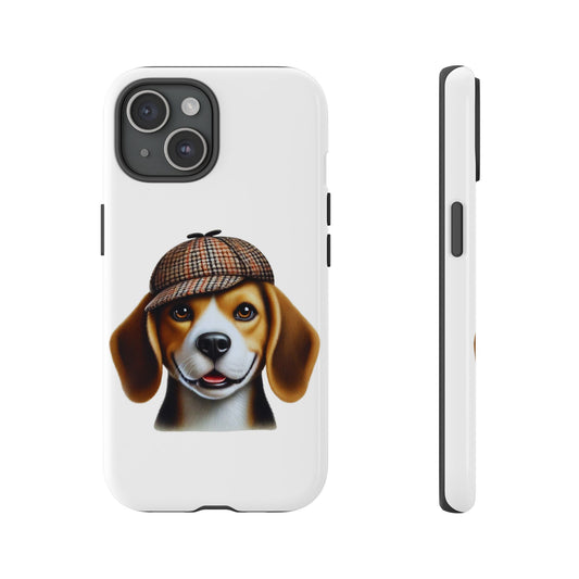 Beagle Wearing a Deerstalker Hat - Tough Phone Case