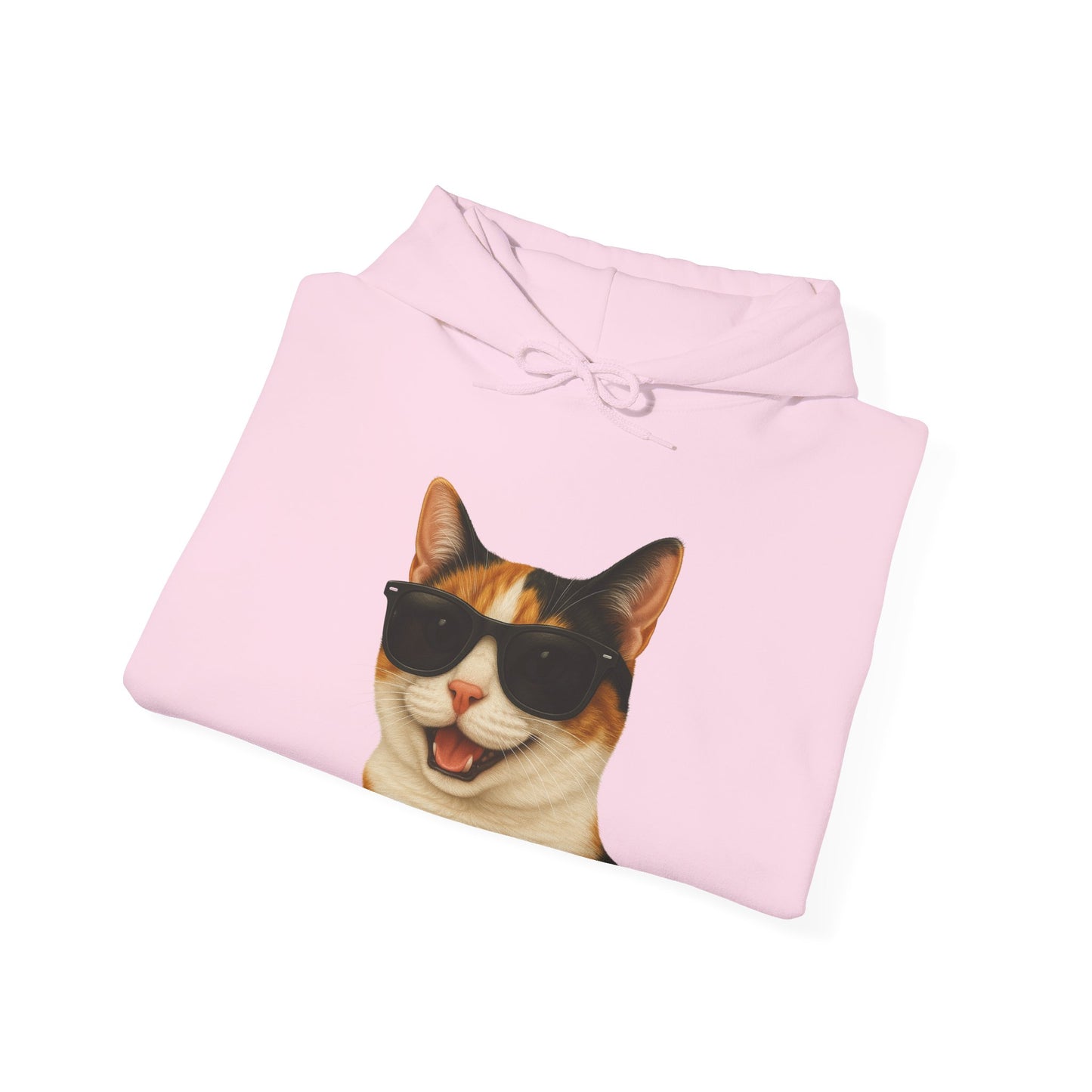 Calico Shorthair Cat Wearing Sunglasses - Adult Hoodie