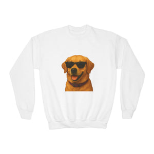 Golden Retriever Wearing Sunglasses - Youth Sweatshirt