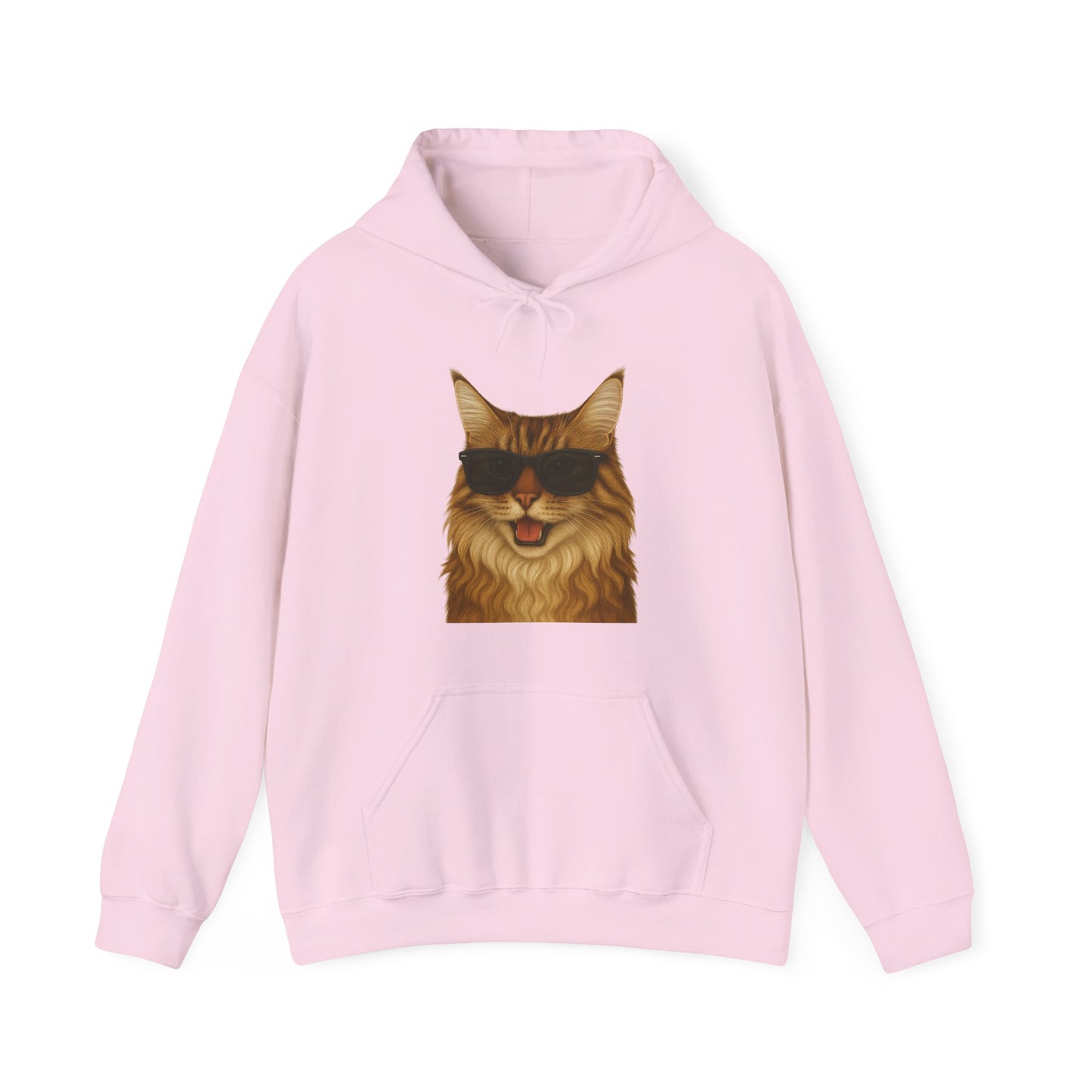 Maine Coon Wearing Sunglasses - Adult Hoodie