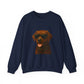 Brown Labrador Retriever Wearing Sunglasses - Adult Crewneck Sweatshirt