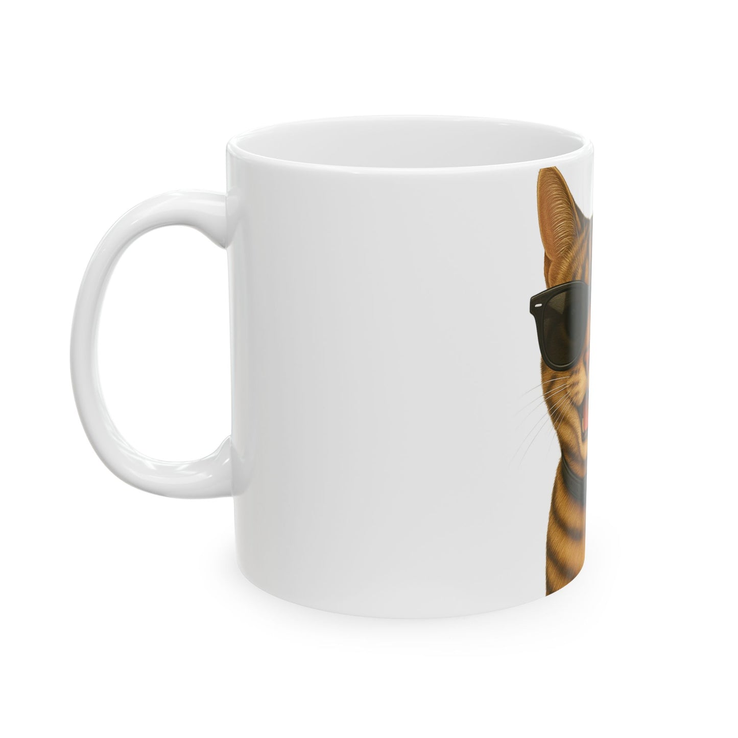 Tabby Cat Wearing Sunglasses Ceramic Mug