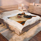 Calico Shorthair Cat Wearing Sunglasses - Sherpa Blanket