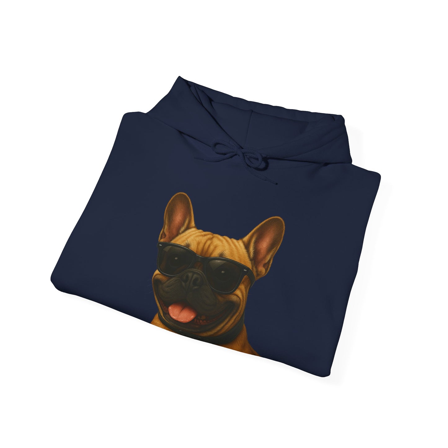 French Bulldog Wearing Sunglasses - Adult Hoodie