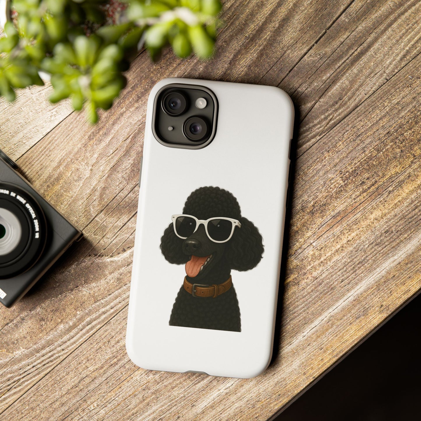 Black Poodle Wearing Sunglasses - Tough Phone Case