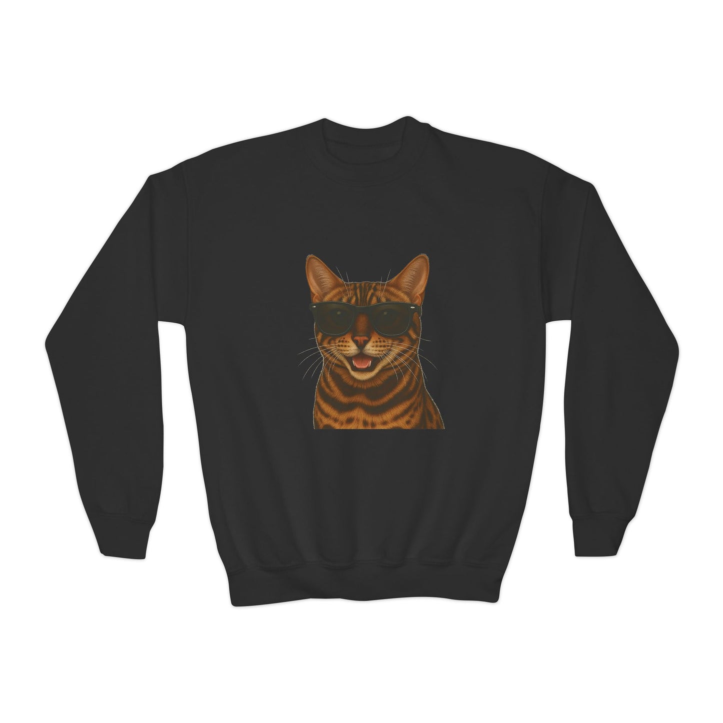 Bengal Cat Wearing Sunglasses - Youth Sweatshirt
