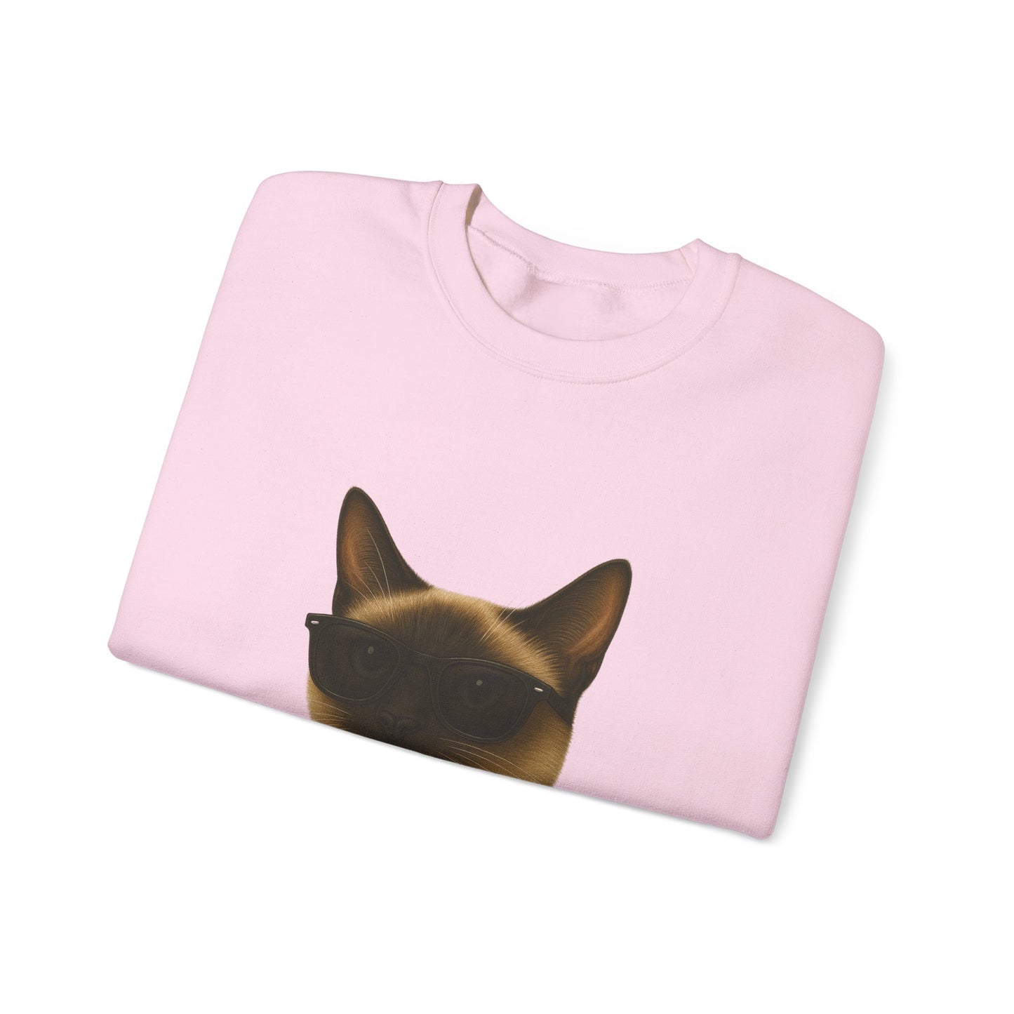 Siamese Cat Wearing Sunglasses - Adult Crewneck Sweatshirt