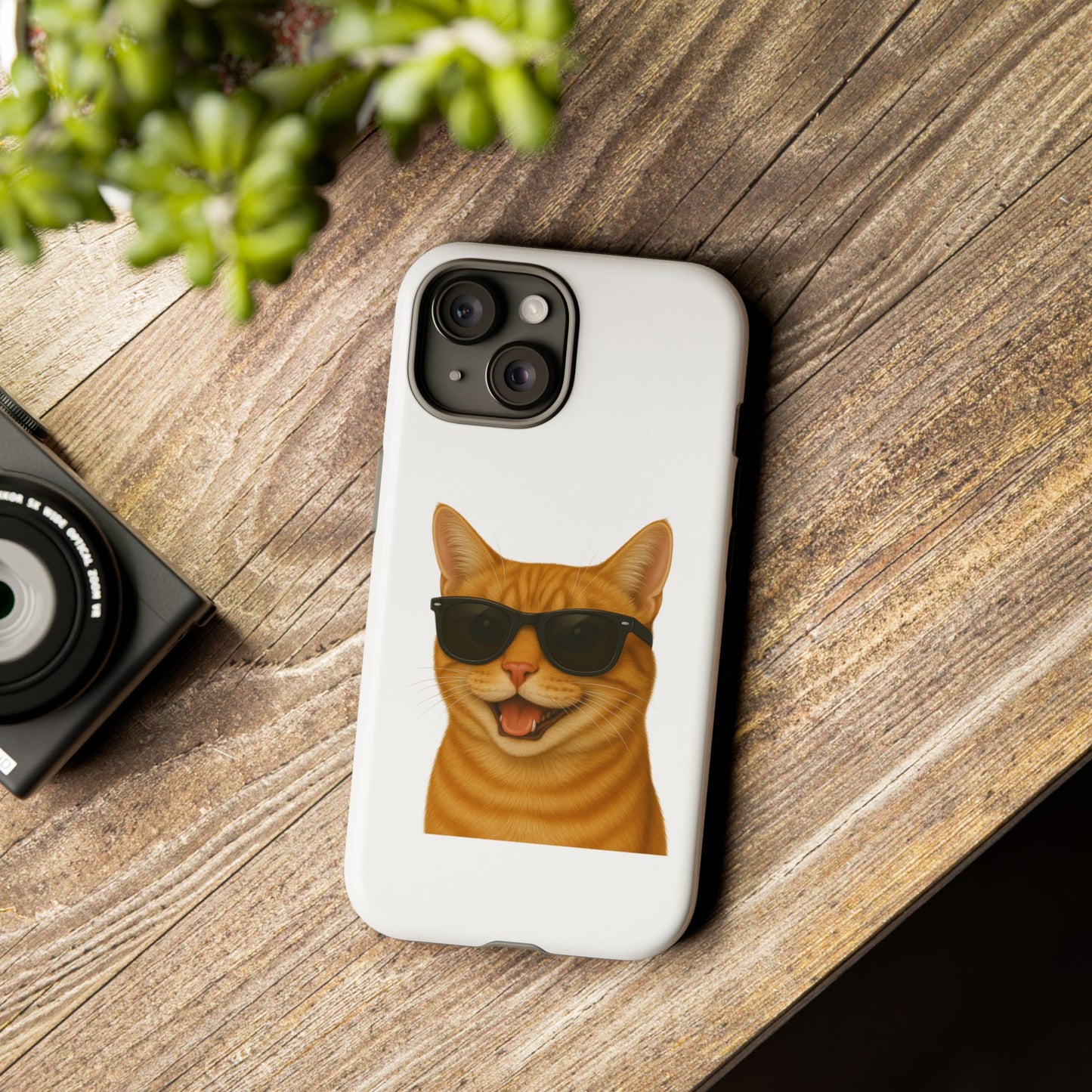 Orange Tabby Cat Wearing Sunglasses - Tough Phone Case