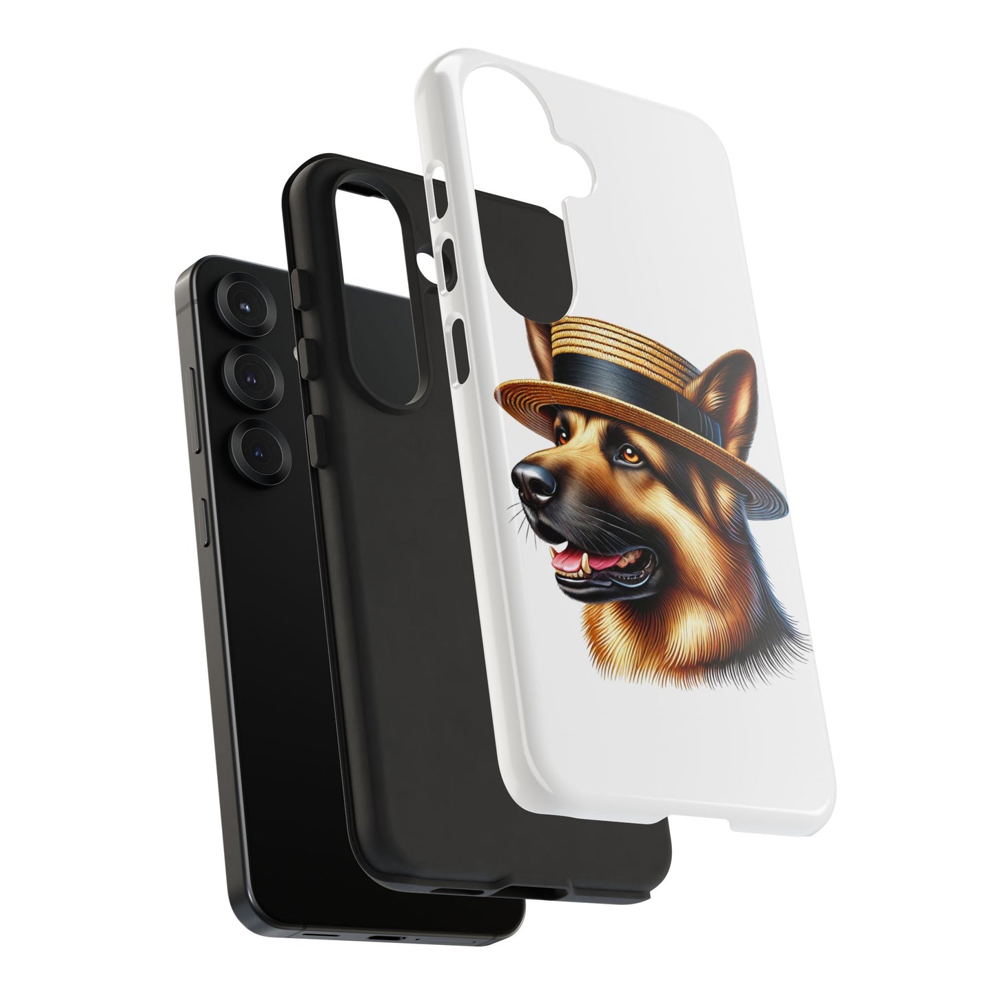 German Shepherd Wearing a Boater Hat - Tough Phone Case